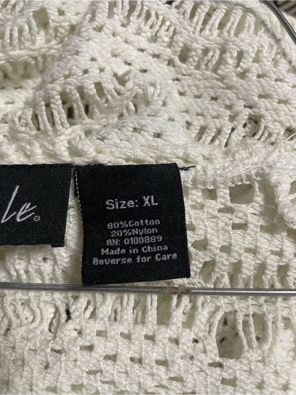 Frazzle Scoop-Neck Open Knit Sweater in Cream - Picture 3 of 4